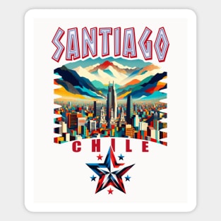 Santiago Chile Artistic Cityscape Skyline Magnet
